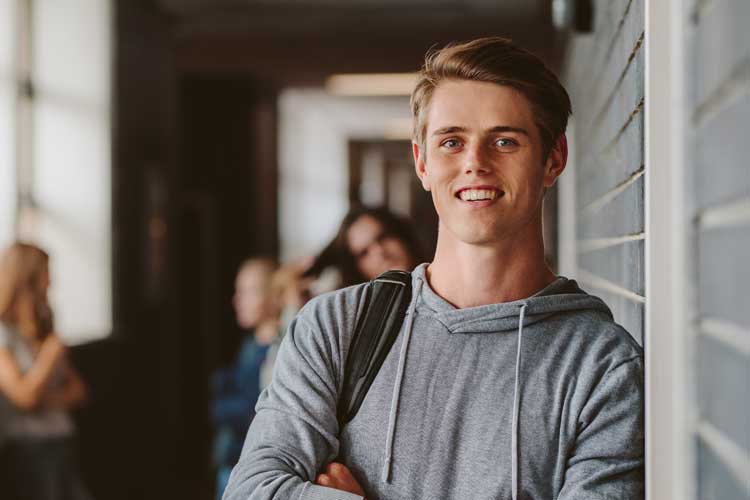 Young man smiling